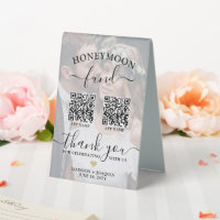 4 QR Codes 2 Sided Mobile App Honeymoon Fund Photo