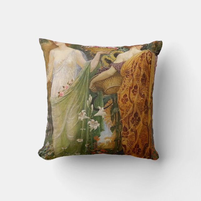 4 Seasons By Walter Crane Cushion (Front)