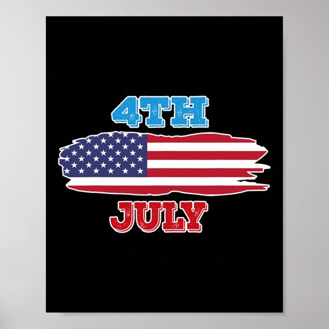 4 Shirt Fourth Of July American Flag For Men Women Poster (Front)
