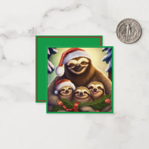 4 Sloths Family Holidays Card