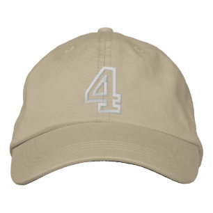 "4" Small Athletic Number Embroidered Hat