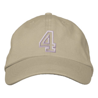 "4" Small Athletic Number Embroidered Hat