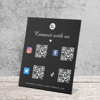 4 Social Media Qr Code Black Logo TikTok Facebook