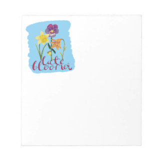 4 Spring and Summer Flowers with Fancy Text Notepad
