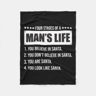 4 Stages Of A Man's Life-funny Santa-christmas Gif Fleece Blanket