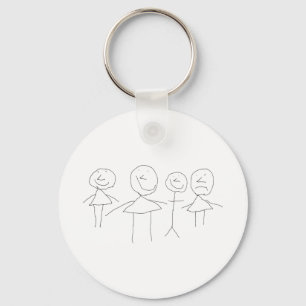 4 Stick Figures Key Ring