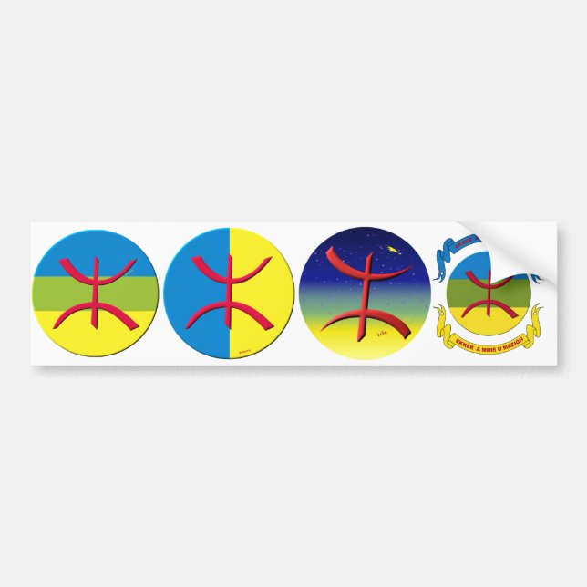 4 stickers carosserie automobile berbere amazigh (Front)