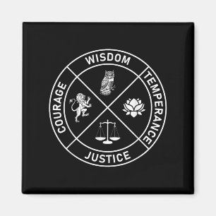 4 Stoic Virtues Wisdom Temperance Justice Courage  Magnet