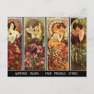 4 stones A. Mucha Postcard