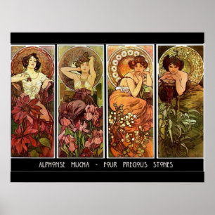 4 Stones Alphonse Mucha Print
