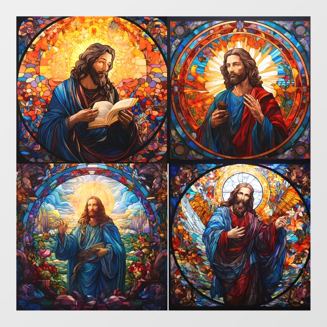 4 Stunning Images of Jesus Window Cling (Sheet)