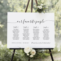 4 Tables Modern Our Favourite People Seating Chart