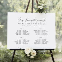 4 Tables Our Favourite People Seating Chart Plan
