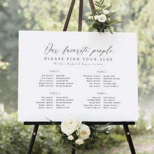 4 Tables Our Favourite People Seating Chart Plan