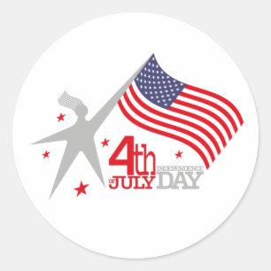 4 th JULY INDEPENDENCE Day Classic Round Sticker