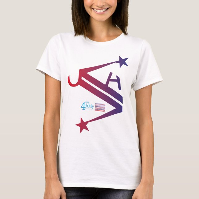 4 th July usa/eeuu texto simplificado by Masanser T-Shirt (Front)
