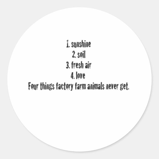 4 Things Classic Round Sticker (Front)