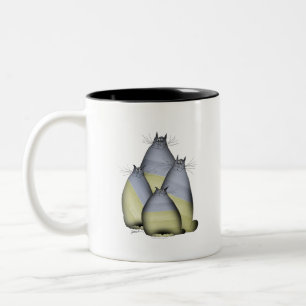 4 Ukraine Cats Two-Tone Coffee Mug