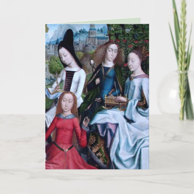 4 Virgin Martyrs in a Garden (detail; M 070) Card (Front)