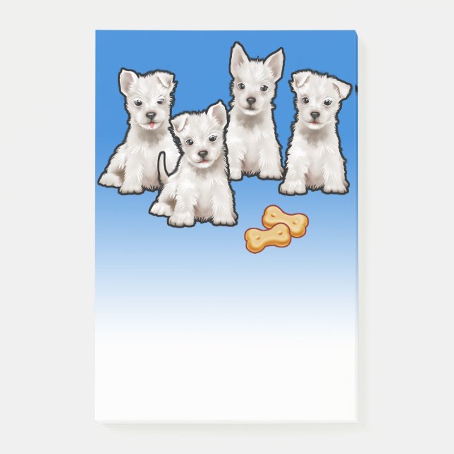 4 Westy pups Post-it note block (Front)