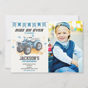 4 Wheeler Birthday Photo Invitation / Quad Bike