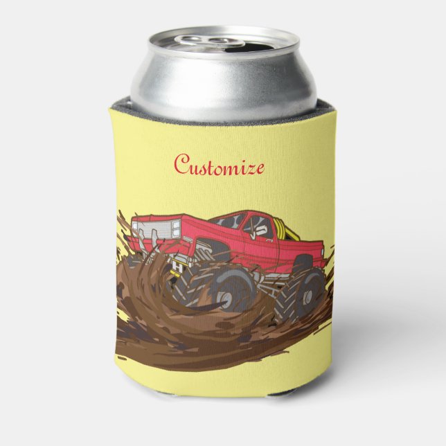 4-wheeler mud truck Thunder_Cove Can Cooler (Can Back)