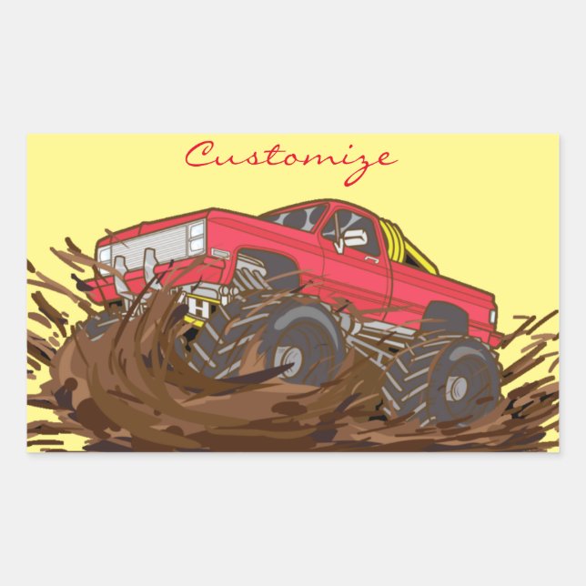 4-wheeler mud truck Thunder_Cove Rectangular Sticker (Front)