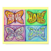 4 Words Butterfly Wings Inspirational Art Posters