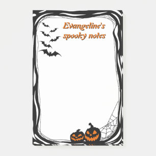 4"x6" Bats, pumpkin and spiderweb Post-it Notes