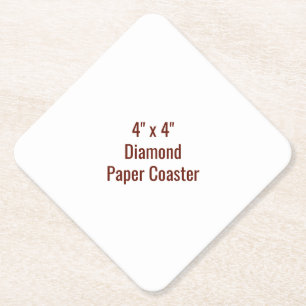4" x 4" Diamond Paper Coaster