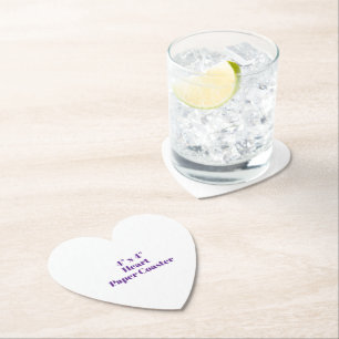 4" x 4" Heart Paper Coaster