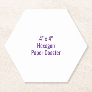 4" x 4" Hexagon Paper Coaster