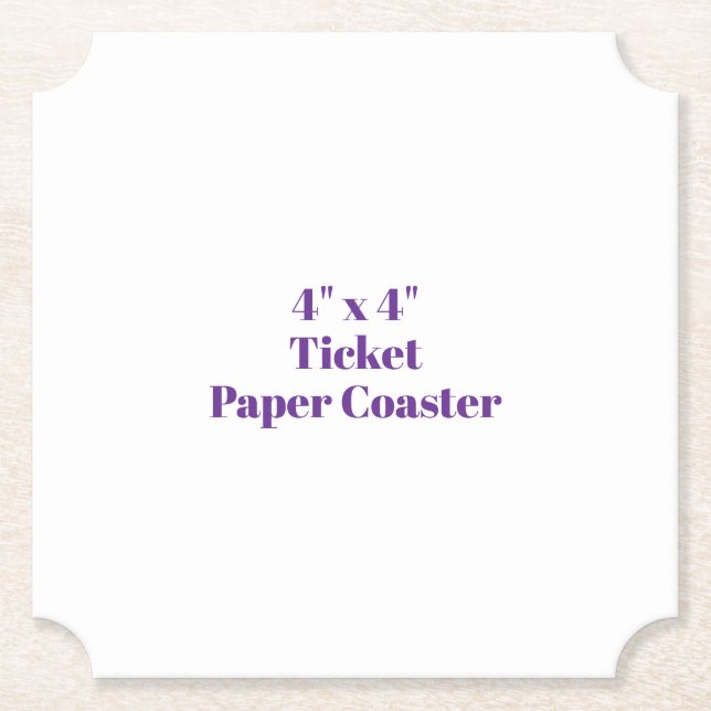 4" x 4" Ticket Paper Coaster (Front)
