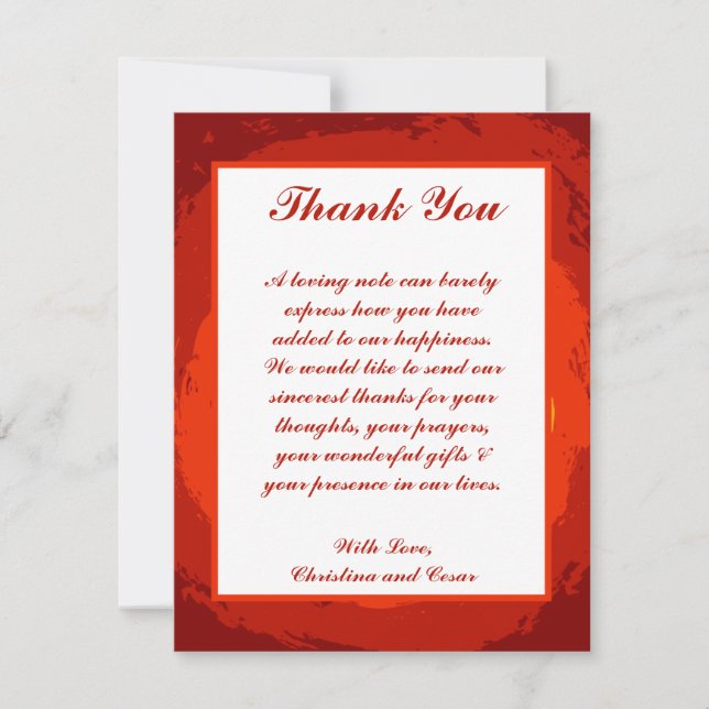 4 x 5 FLAT Thank You Card Red Sunset in Africa (Front)