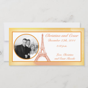 4 x 8 Engagement Photo Announcement Paris Peach