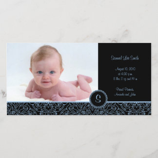 4 x 8 Photo Card Elegant Blue (B)