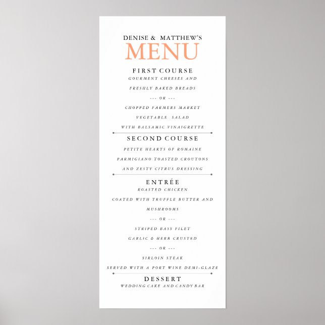 4" x 9" Cantaloupe Menu Poster (Front)