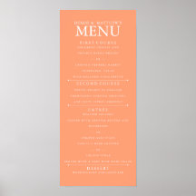 4" x 9" Cantaloupe Wedding Menu Poster