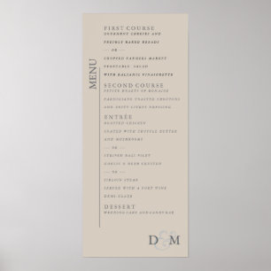 4" x 9" Perfectly Pale Wedding Menu Poster