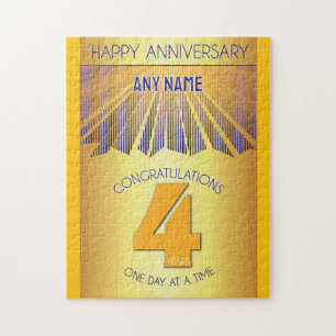 4 Year AA 12 Step Anniversary Personalised Jigsaw Puzzle