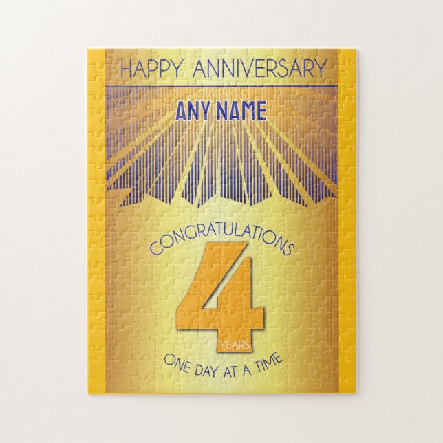 4 Year | AA 12 Step Anniversary Personalised Jigsaw Puzzle (Vertical)