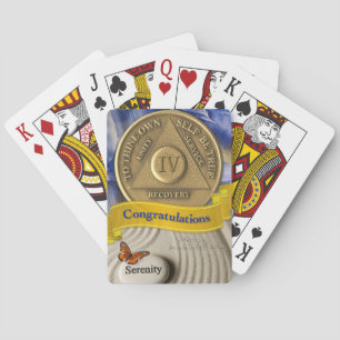 4 Year AA Anniversary Coin Serenity Playing Cards