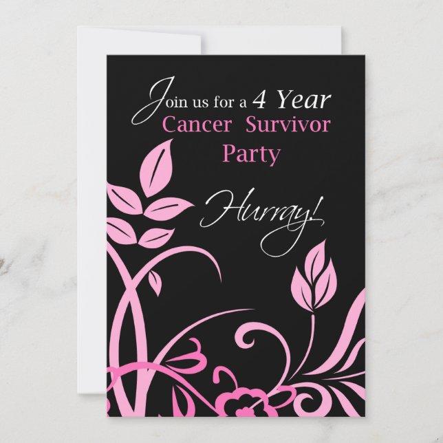 4 Year Cancer Survivor Party Invitation (Front)