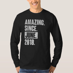4 Year Old 4th Birthday Amazing Since June 2018 T-Shirt