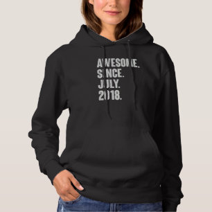 4 Year Old 4th Birthday Awesome Since July 2018 Hoodie