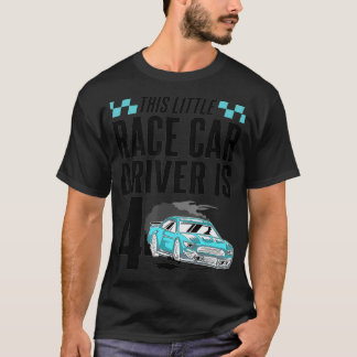 4 Year Old 4th Birthday Gift Boys Funny Kids Race  T-Shirt