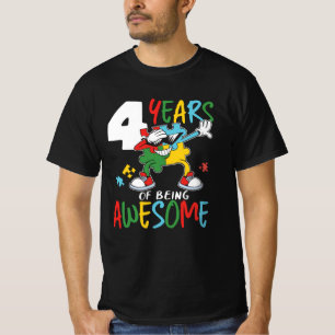 4 Year Old Birthday Boy Or Girl Autism Awareness T-Shirt