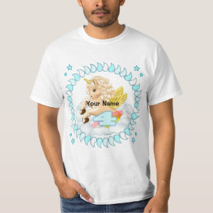 4 year old Birthday Unicorn birthday custom T-Shirt