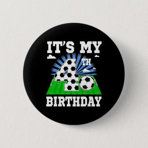4 Year Old Boy It's My 4th Birthday Soccer Theme P 6 Cm Round Badge