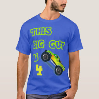 4 Year Old Boys Monster Truck Birthday Gifts T-Shirt